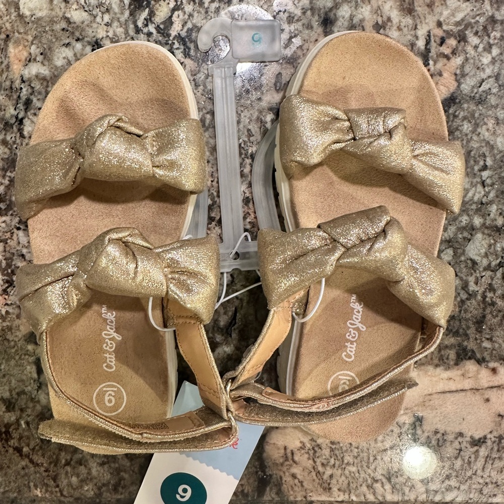 *brand new with tags* Cat & Jack Glittery Gold Toddler Sandals